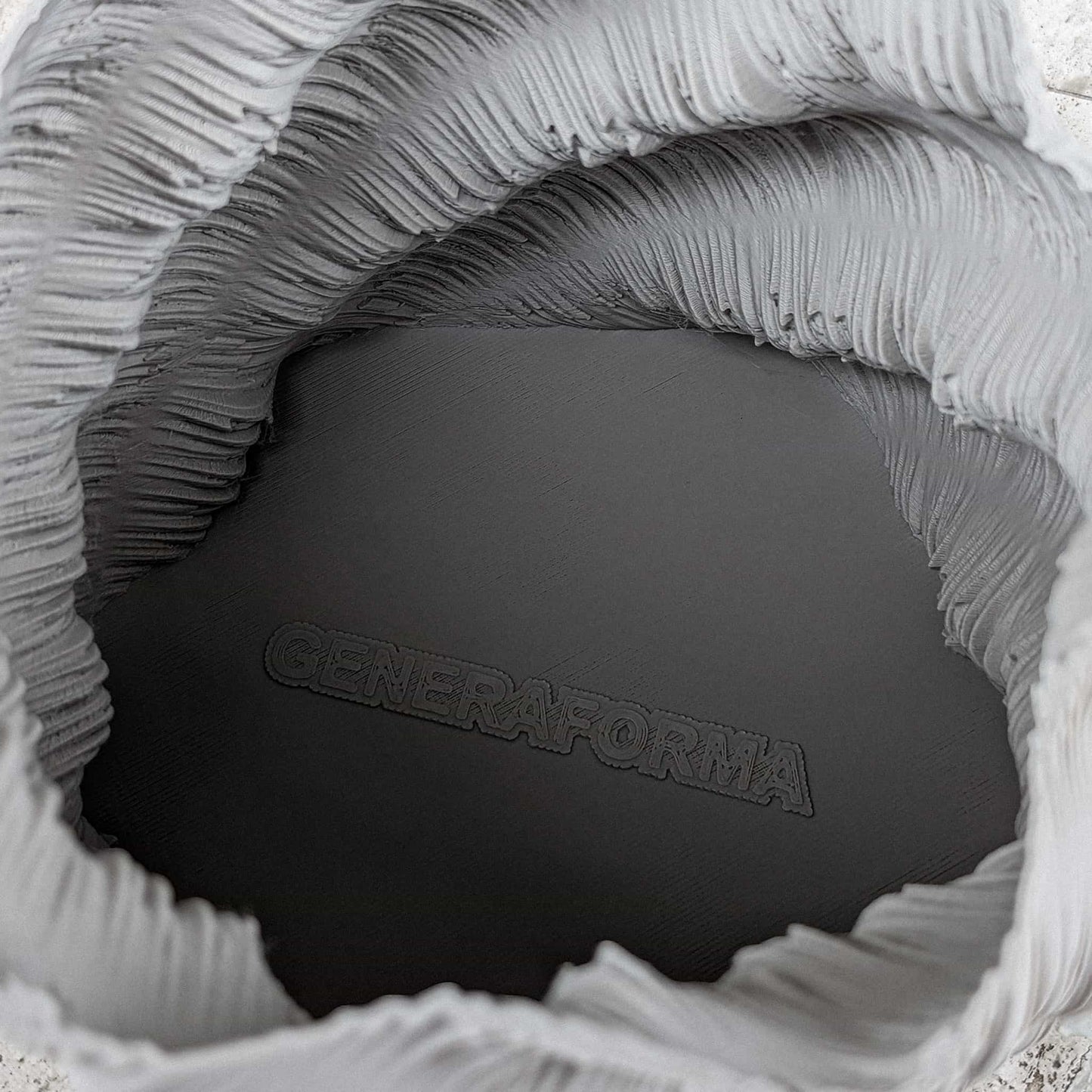 Top view showing rim texture of Calisia decorative PLA vase
