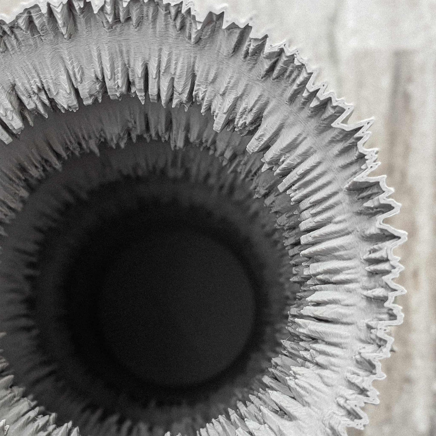 top view of FLUVIA vase showing river-like rim