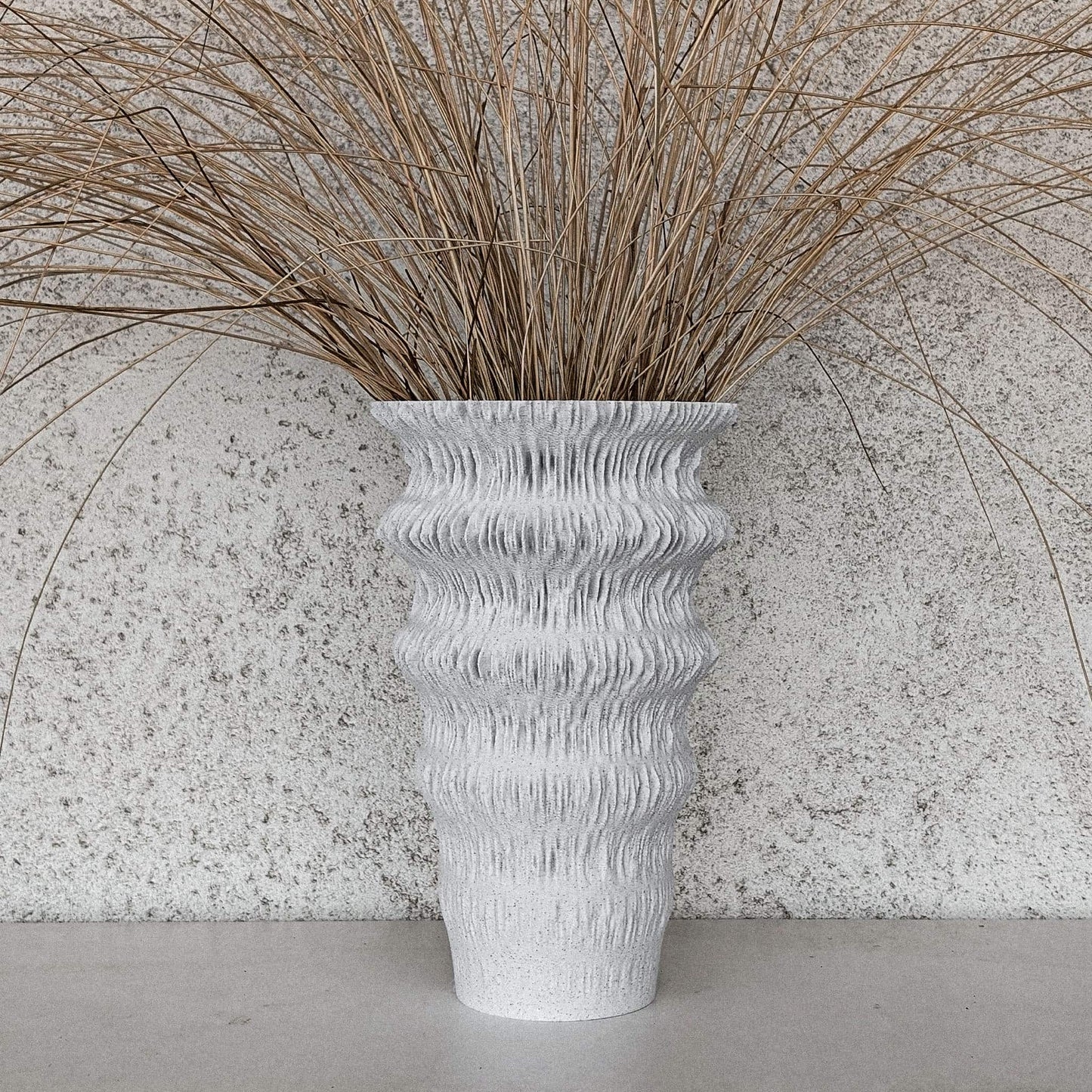 detail of FLUVIA grooves in muted PLA finish