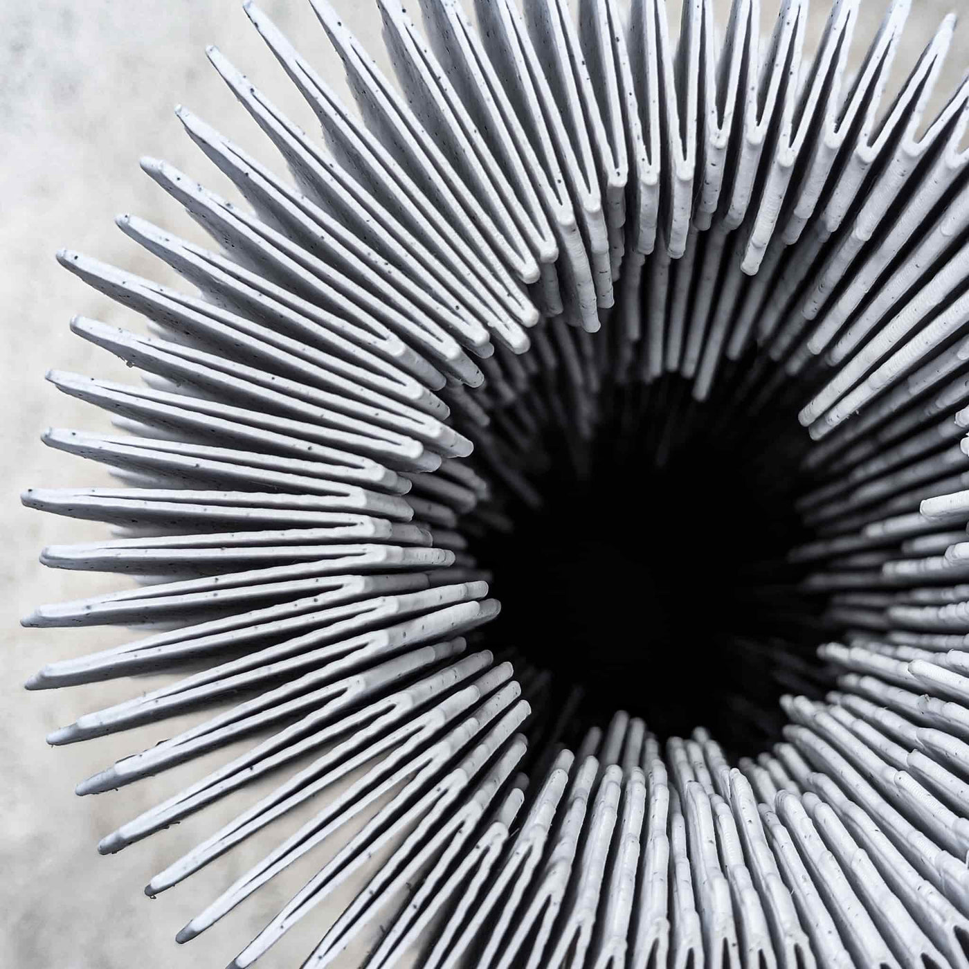 top view of PROFILUM vase showing wave pattern